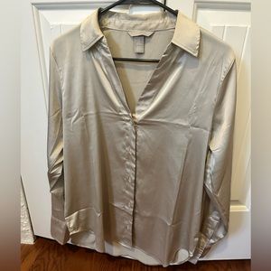 Satin button up shirt